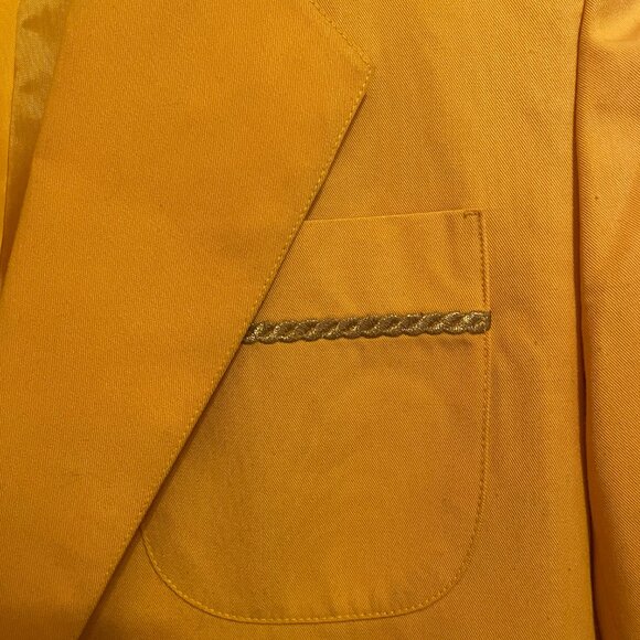 Vintage 80s Yellow Gold Oversized Embroidered Blazer - Picture 4 of 6
